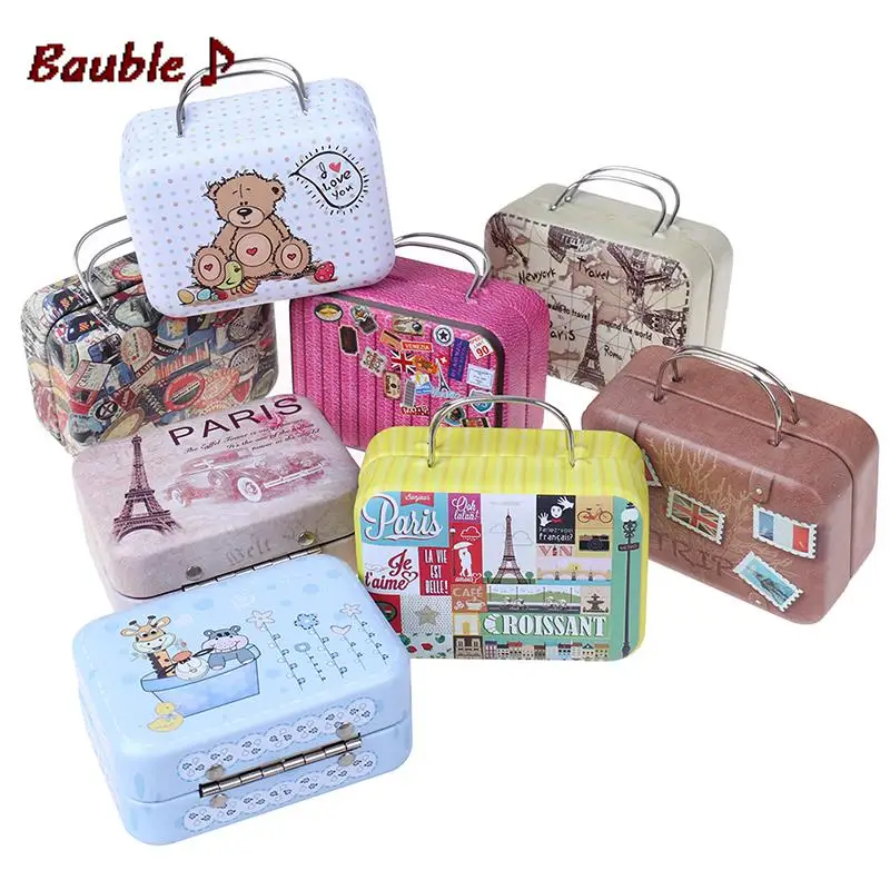 Модный металлический миниатюрный чемодан для кукол миниатюрные игрушки