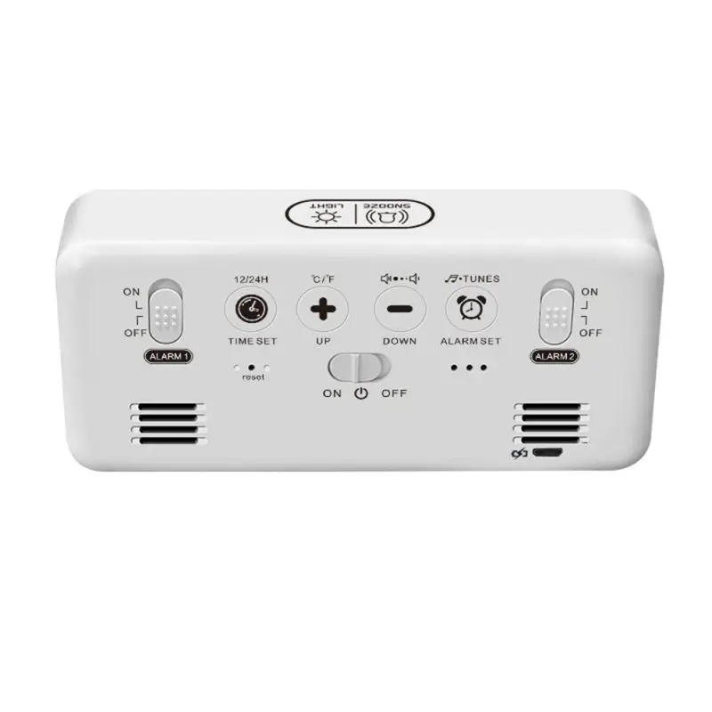 Светодиодный цифровой будильник, интеллектуальный голосовой контроль, температурный дисплей, электронные часы, украшение дома