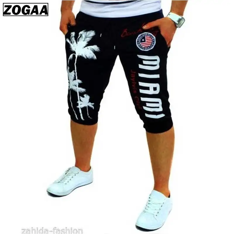 Мужские спортивные шорты ZOGAA эластичные со средней талией и принтом в стиле хип