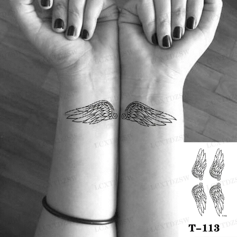 Summer Waterproof Temporary Tattoo Stickers Women's Wing sticker Rattan Flower Rose Peony Chest Fake Tattoo Flash Body Art