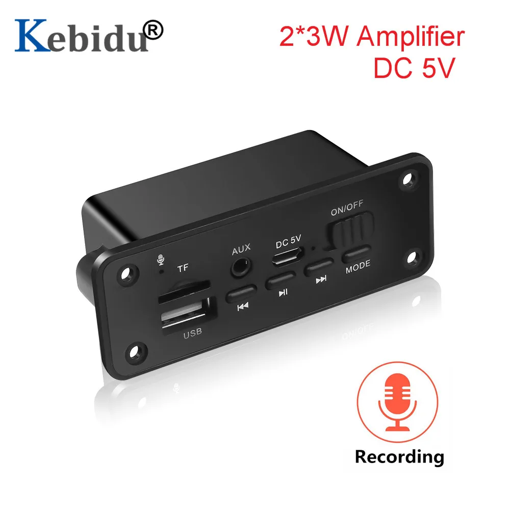 Mp3 декодер Kebidu DC 5 В с Bluetooth 6 Вт усилитель mp3 плеер автомобильный комплект FM радио TF