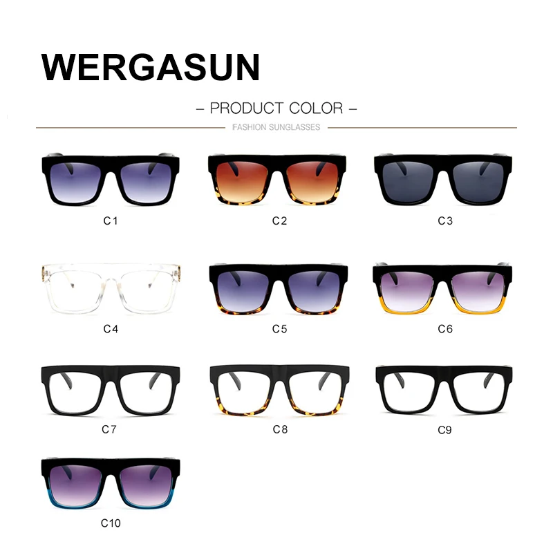 Очки солнцезащитные WERGASUN женские в винтажном стиле квадратные брендовые