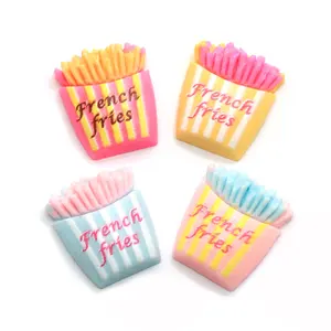 Colorful French Fries Resin Decoration Crafts Kawaii Dollhouse Food Flatback Cabochon For Scrapbooking DIY Accessories