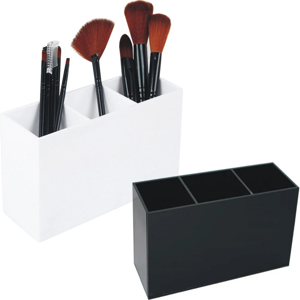 

1pc 3 Lattices Organizer Pen Storage Container Plastics Table Standing Storeage Box Pencil Pen Holder Desk Organizer