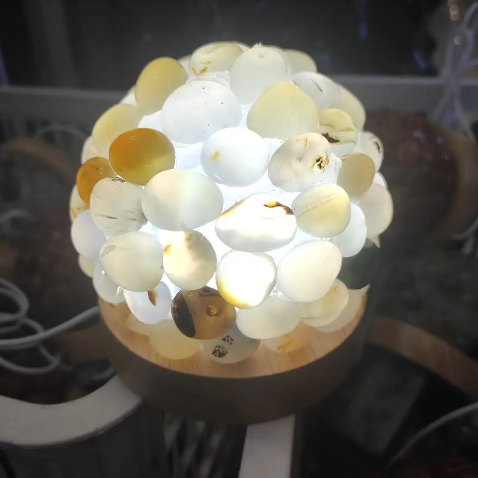 

Natural Crystal Agate Lamp light Gravel Adhesion Crystal Lamp Reiki Healing Home Decor Mineral Specimen