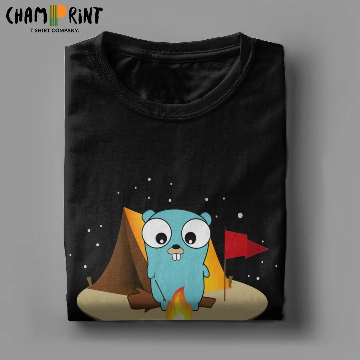 Golang Суслик код майки для мужчин Винтаж 100% хлопковые футболки девочек с круглым