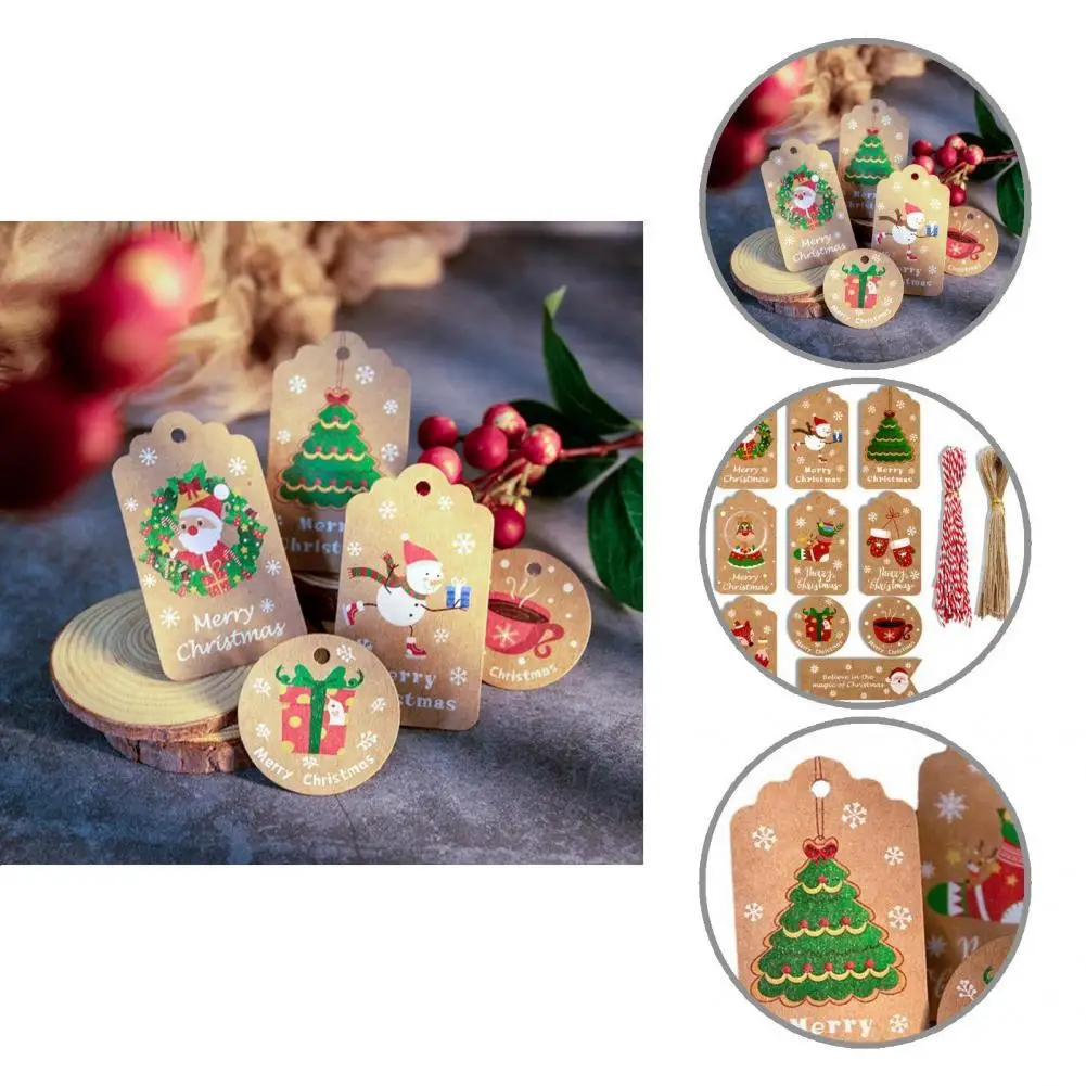 

Durable Gift Tags Christmas Themed Beautiful Excellent Workmanship Paper Tags Card Hanging Labels Paper Tags Card 1 Set