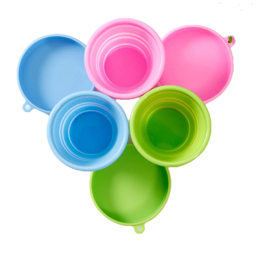 1 шт. портативная силиконовая Выдвижная складная чашка с крышкой телескопическая