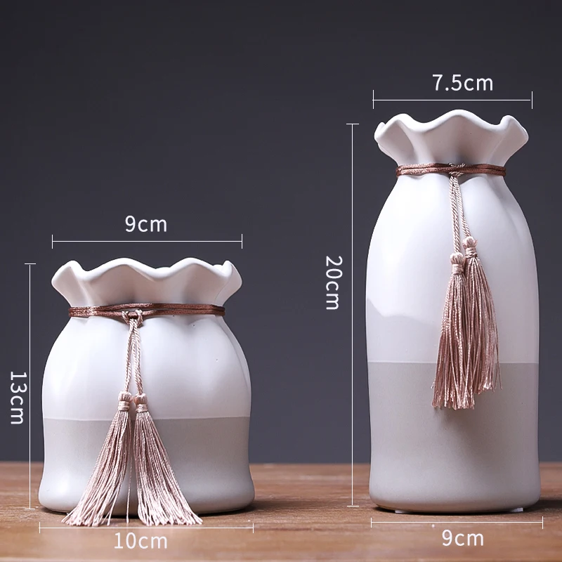 Европейские Керамические Вазы Украшения ваза с бахромой в виде листьев лотоса