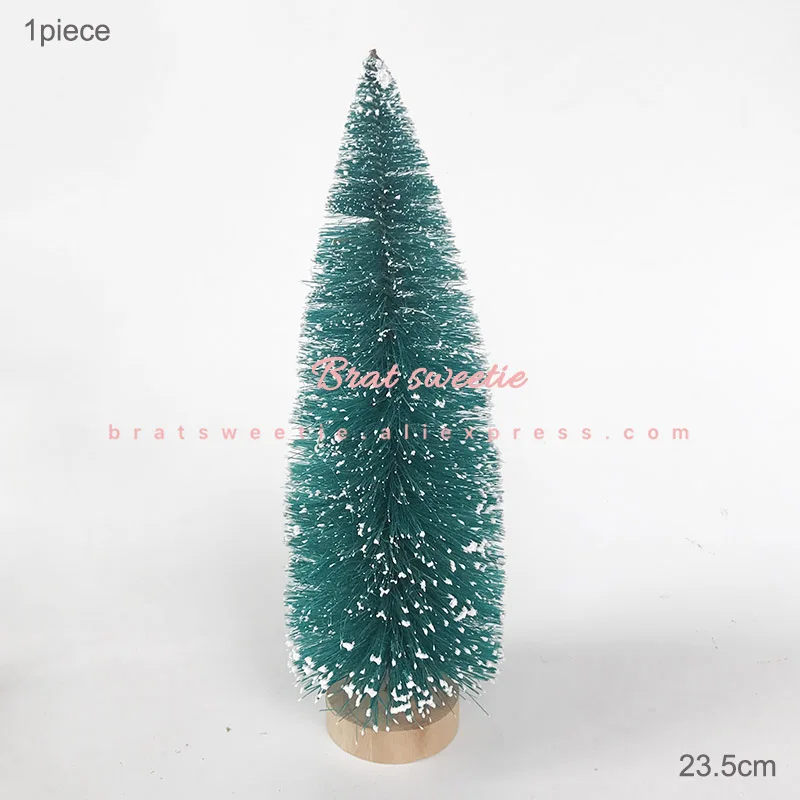 23.5cm Green tree Белое золото зеленое сизалевое волокно Мини Рождественская елка Снежный Мороз сосновая елка модель игрушки DIY ремесло настольное украшение рождественские украшения - Цвет: 23.5cm Green tree