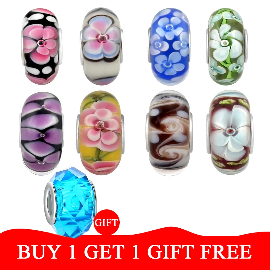 3D цветок вскипания бусины из муранского стекла соответственные Пандоре