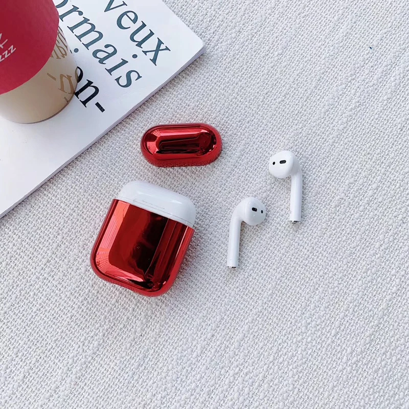 С гальваническим покрытием жесткий наушники чехол для Airpods противоударный сумка