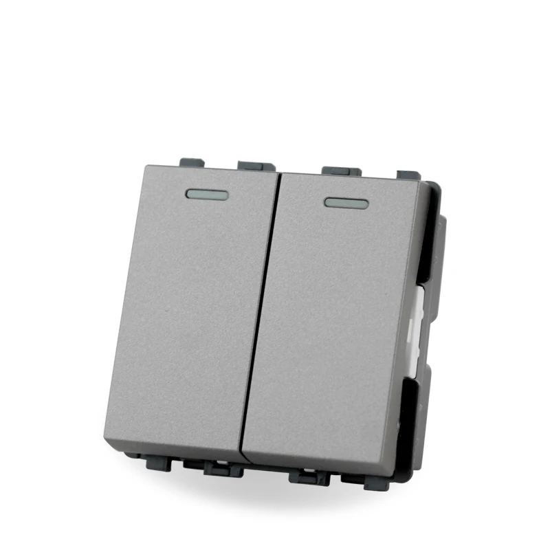 

S Series- 2 Gang 123 Way Φ выключатель, Функциональный модуль лампы, сделай сам, часть, розетка, выключатель, аксессуары, 4 цвета, 250 В, 16 А, Бесплатная комбинация