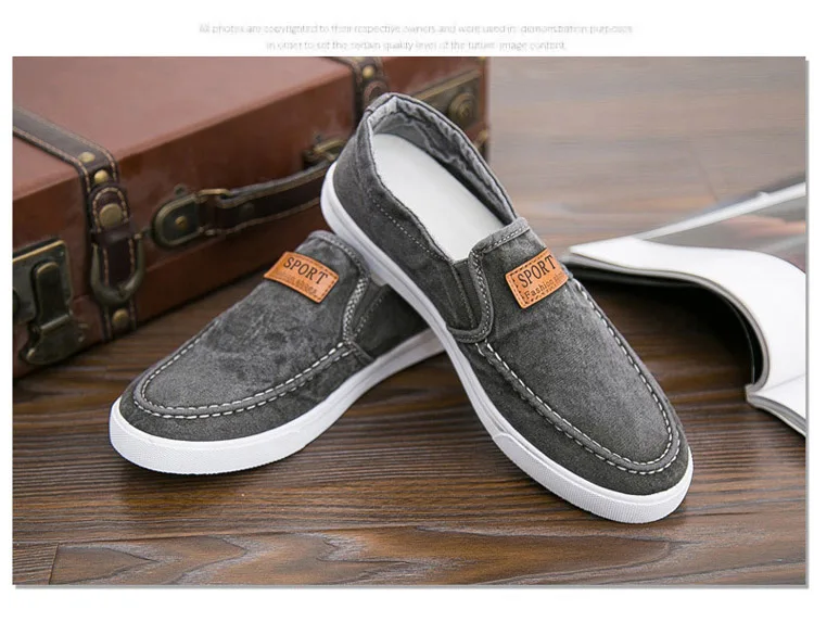 Новинка Джинсовая мужская повседневная обувь Удобная парусиновая Мужские