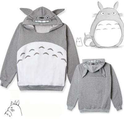 Теплое худи для косплея аниме Tonari no Totoro осень-зима теплый повседневный женский