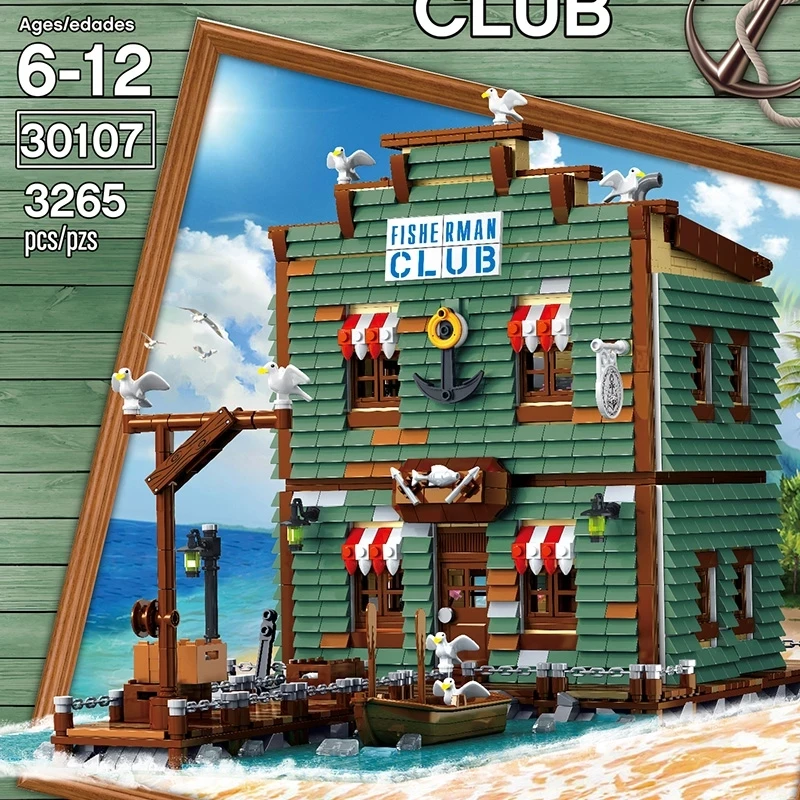 

Urge 30107 Creator Expert Series Idea Fisherman Club Building Blocks Bricks 3265pcs Bricks Model Toys Old Fishing Store