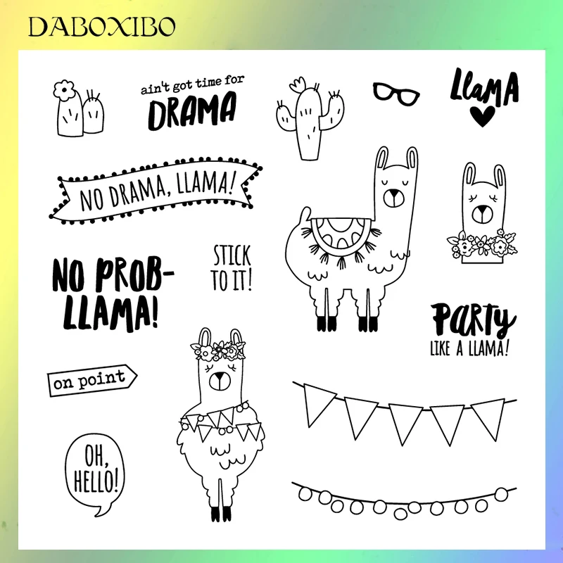DABOXIBO милые альпаки прозрачные штампы для DIY скрапбукинга/открыток/фотоальбом