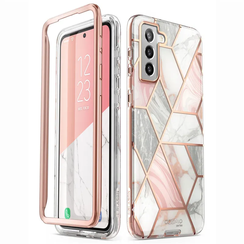 I-BLASON For Samsung Galaxy S21 Plus Case 6.7&quot (2021) Cosmo Full-Body Glitter Marble Cover WITHOUT Built-in Screen Protector | Мобильные