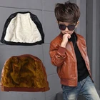 Новое поступление, пальто для мальчиков осенне-зимняя модная корейская детская теплая хлопковая куртка из искусственной кожи для От 6 до 15 лет, Лидер продаж