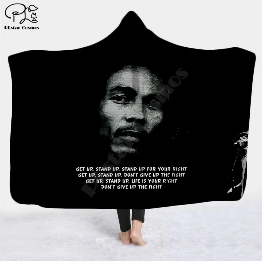 Рэгги Боб Марли одеяло с капюшоном для взрослых красочное детское шерпа флисовое