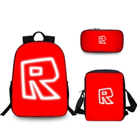 3 pcsset game backpack roblox boy kid bags school pencil case students students best gifts for children school bags mochila