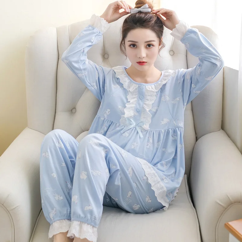 Ночная рубашка для грудного вскармливания кружевная хлопковая одежда