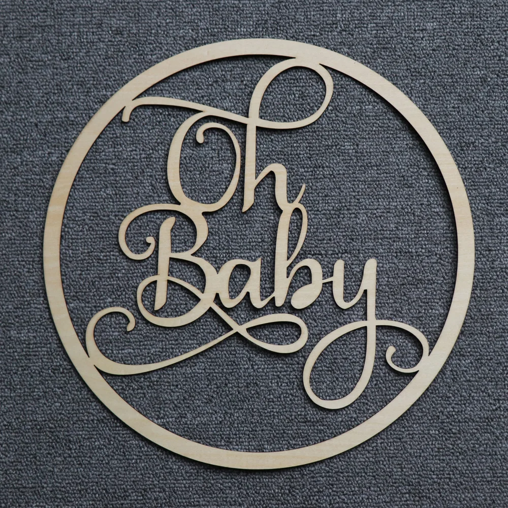 Oh Baby Sign Acrylic Wood Mirror gold Name Sign for Baby Shower Party Decor, Personalized Mirror Babyshower Gift