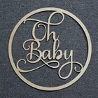 Oh Baby знак акриловое дерево зеркало золотой знак имя для детского праздника декор, персонализированное зеркало Babyshower подарок