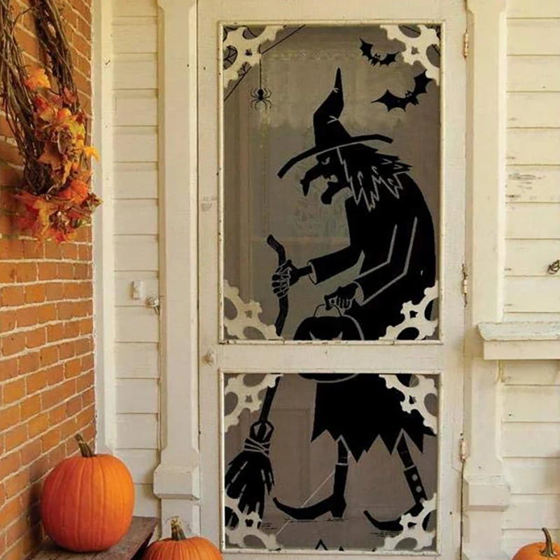 Black Lace Witch Bat Skull Spider Web Tablecloth Table Lamp Fireplace Cover Decoration Halloween Window Door Curtain Home Decor | Дом и сад