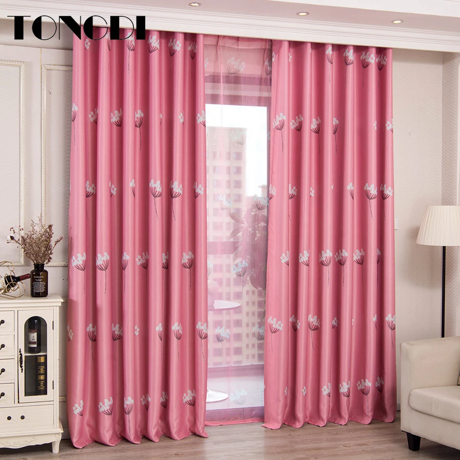 TONGDI Blackout Curtains Elegance Floral Printing High-grade Decoration For Home Hotel Christmas Party Bedroom Living Room | Дом и сад
