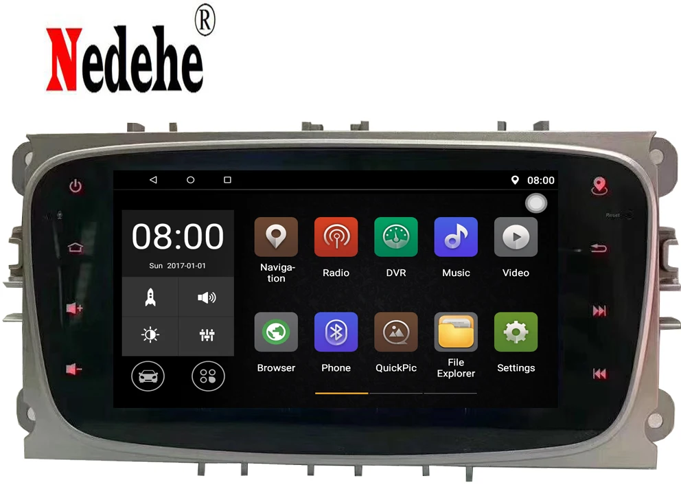 Nedehe автомобильный мультимедийный плеер 1024*600 Android 8 1 GPS dvd для FORD/Focus/S MAX/Mondeo/C MAX/Galaxy