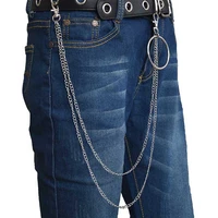 women men jeans keychain punk trousers rock trousers key ring key chains hiphop street multilayer pant chains