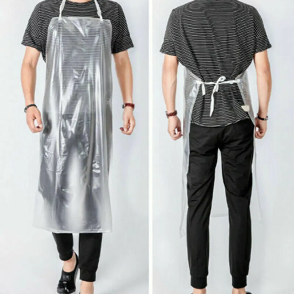 

Kitchen Cleaning Apron Waterproof For Kitchen Housework Restaurant Butcher Transparent PVC Apron Clean Repair Anti-stain Apron