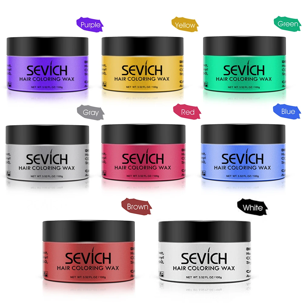 Sevich 8 цветов одноразовые модные волосы цветной воск для женщин и мужчин Стайлинг