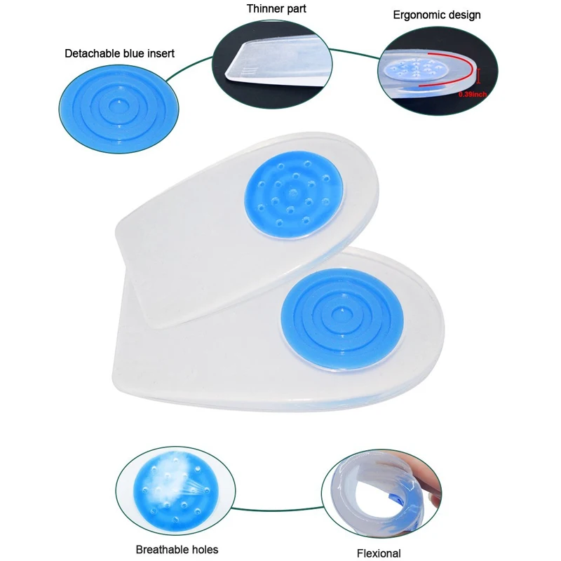 1 пара гелевых стаканчиков для пятки подошвенный фасциит вставки подушечки