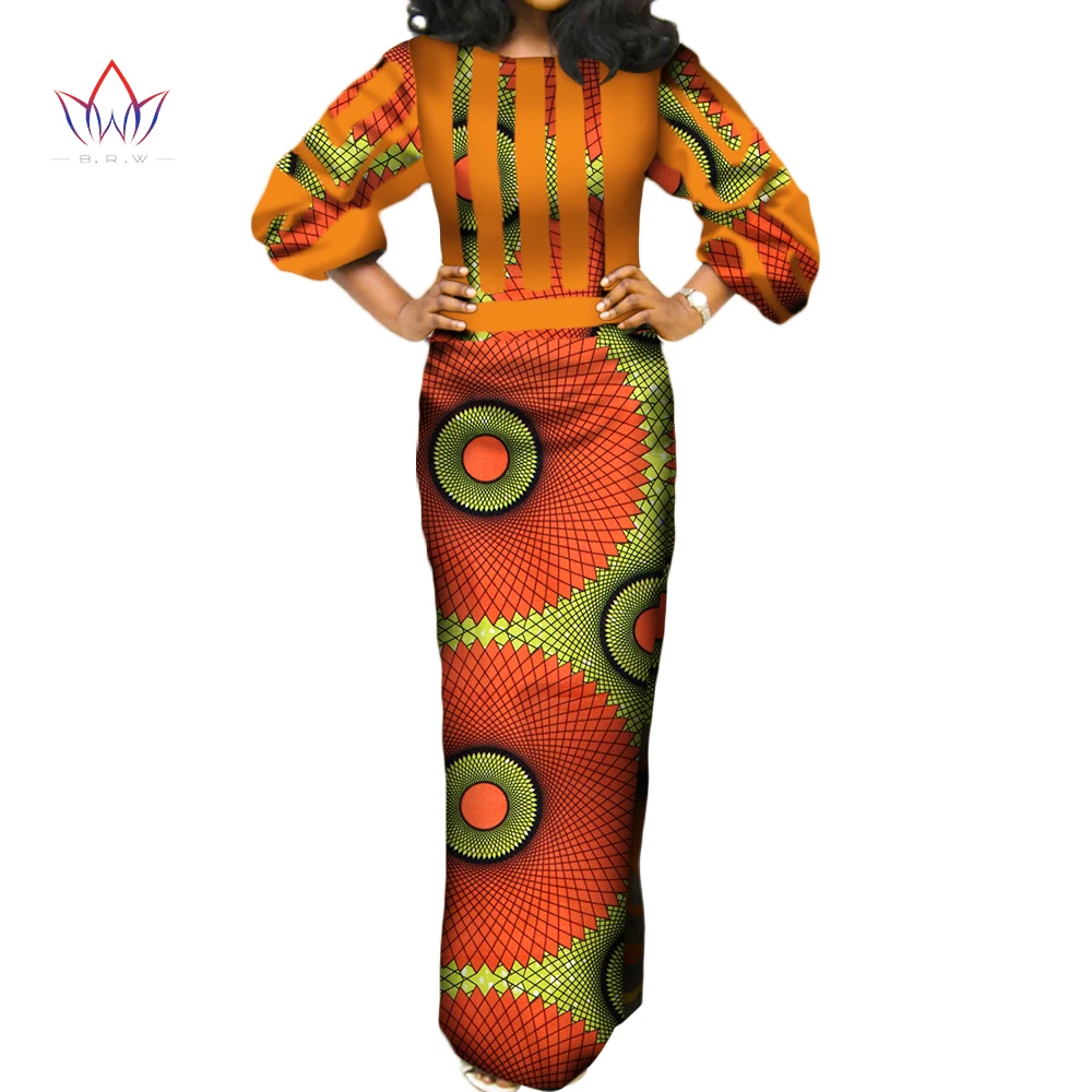 2021 летние африканские хлопковые платья BRW для женщин длинное платье с круглым