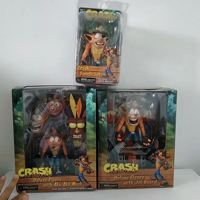15 см-18 см NECA оригинальная игра Crash Bandicoot серия Aku маска АКУ и бандикут и струйная доска экшн фигурка модель игрушки кукла для подарка