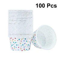 100pcs paper ice cream cups disposable cake cup dessert bowls party supplies for baking wedding birthday colorful dots a50