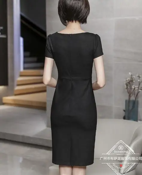 Женское платье-карандаш с коротким рукавом розовое черное | Женская одежда