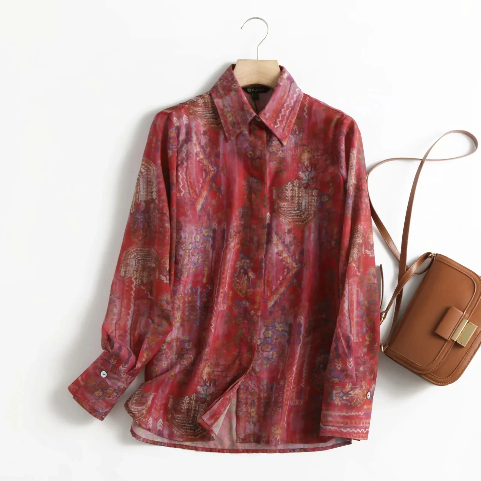 

Withered England Style Vintage Paisley Floral Printing Casual Blouse Women Autumn Cotton Blusas Mujer De Moda 2021 Shirt Tops