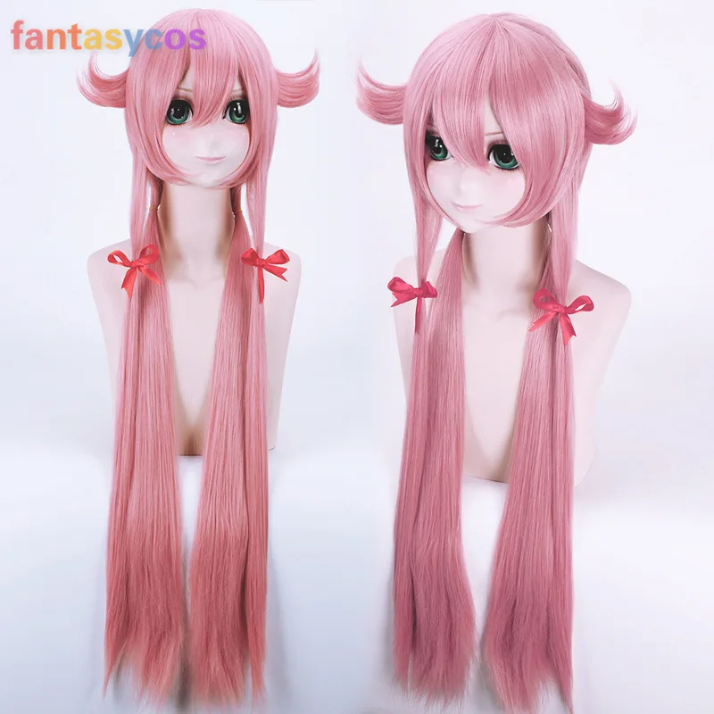 Дневник будущего Mirai Nikki Yuno Gasai Косплэй длинные прямые розовый синтетический