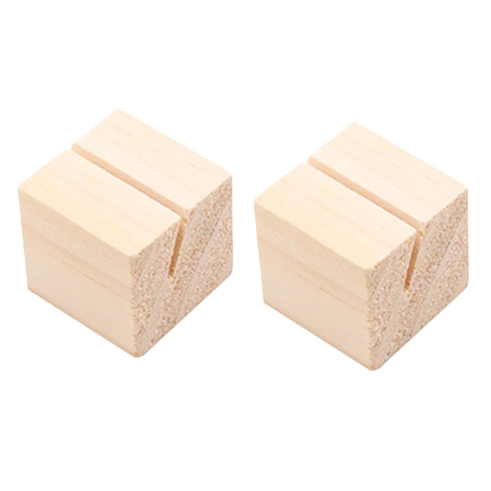 

10 Pcs Business Holder Wooden Square Shaped Photo Stand Picture Holder Memo Holder (3x3x3cm)