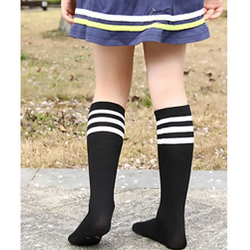 Гольфы для маленьких девочек детские милые однотонные хлопковые длинные черные