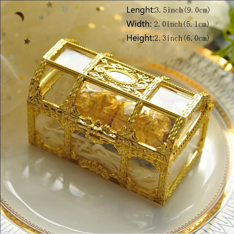 20 штук/16 шт. Топ Класс большой Размеры Treasure Box Роскошные золотые прозрачный