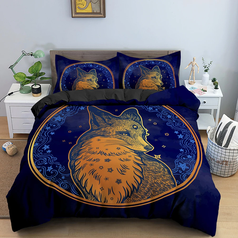 Прямая доставка пододеяльник комплекты 3D психоделические животных Постельное