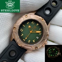 steeldive sd1943s solid bronze vintage dive men watches 100 bar c3 luminous sapphire glass nh35 automatic watch men relojes %d1%87%d0%b0%d1%81%d1%8b