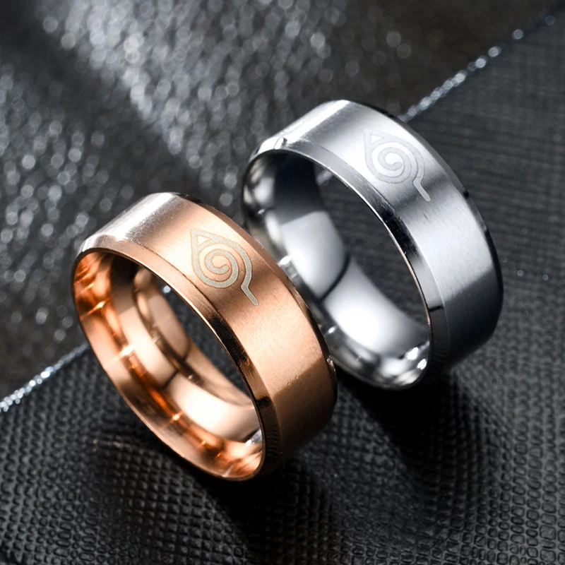 Akatsuki Rings Stainless Steel White Anime Cosplay Ring Akatsuki Itachi Pain Metal Finger Adult Ninja Props Accessories