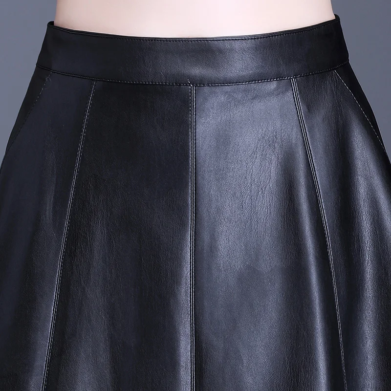 Новая Осенняя женская обувь из pu искусственной кожи юбка с эластичной резинкой
