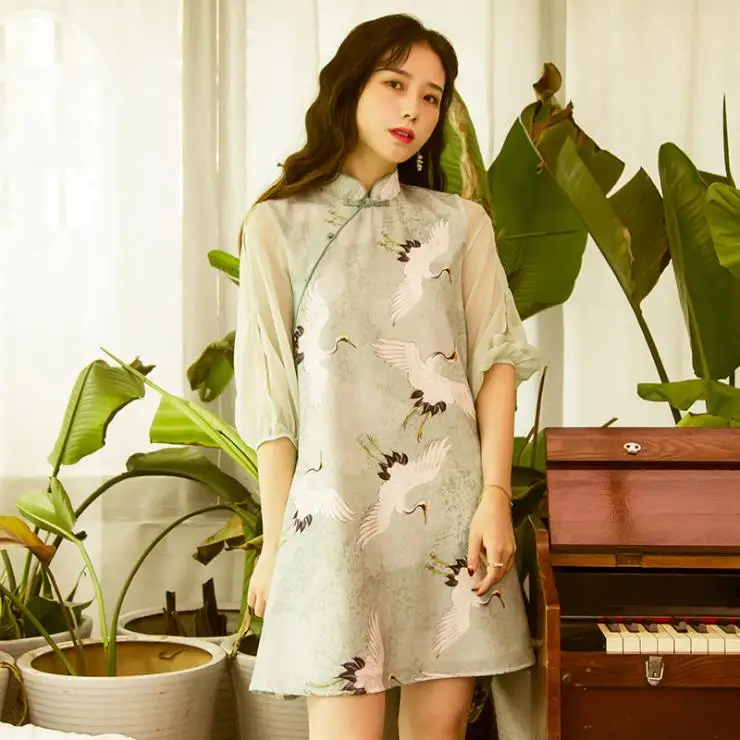 2019 осеннее Новое шифоновое платье | Женская одежда