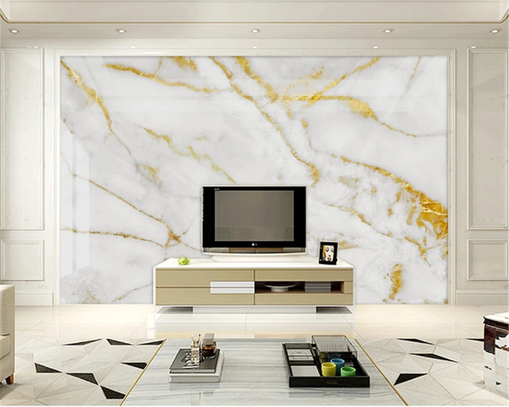 

beibehang behang Custom bedroom decoration painting modern high-end marble Jiangshan picturesque stone TV background wall paper